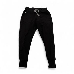 Figs Black Jogger scrub Bottoms pants medical nurse dental S
